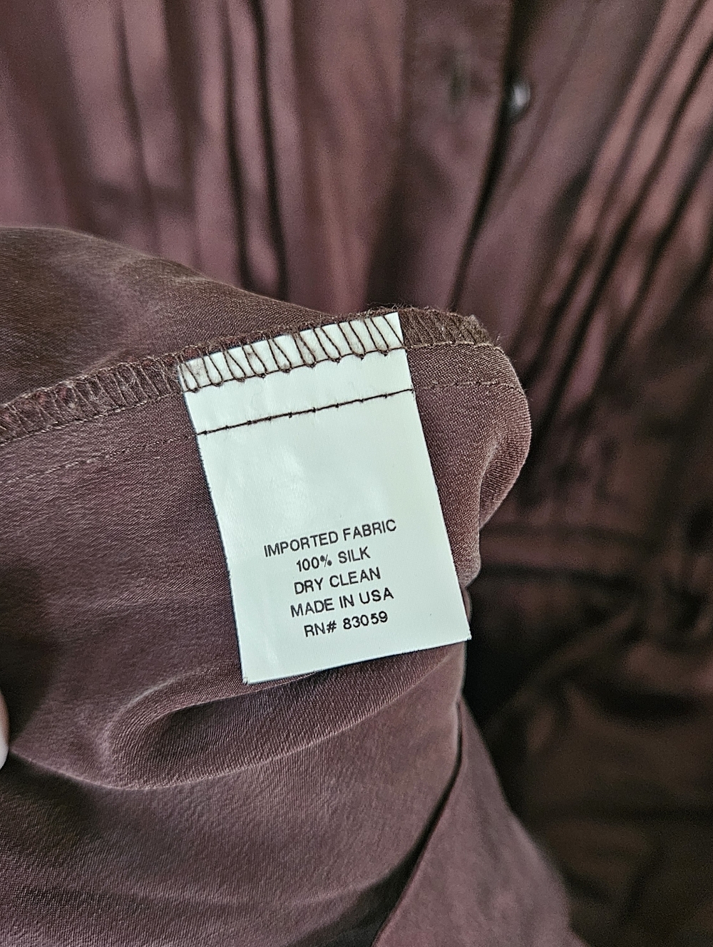 DREW 100% Silk Chocolate Brown Pintuck Pleated Tie-Waist Shirt Dress Parisian Md - Picture 4 of 8